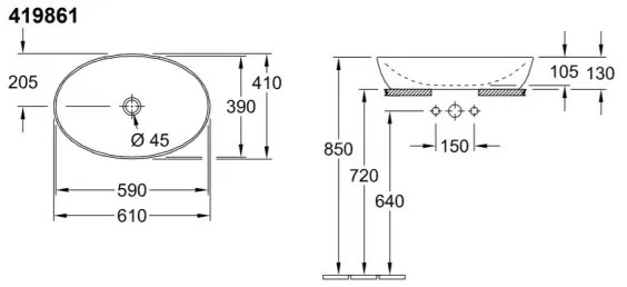 Villeroy & Boch 419861R1 - Umývadlo na dosku ARTIS 61x41 cm keramika/biela