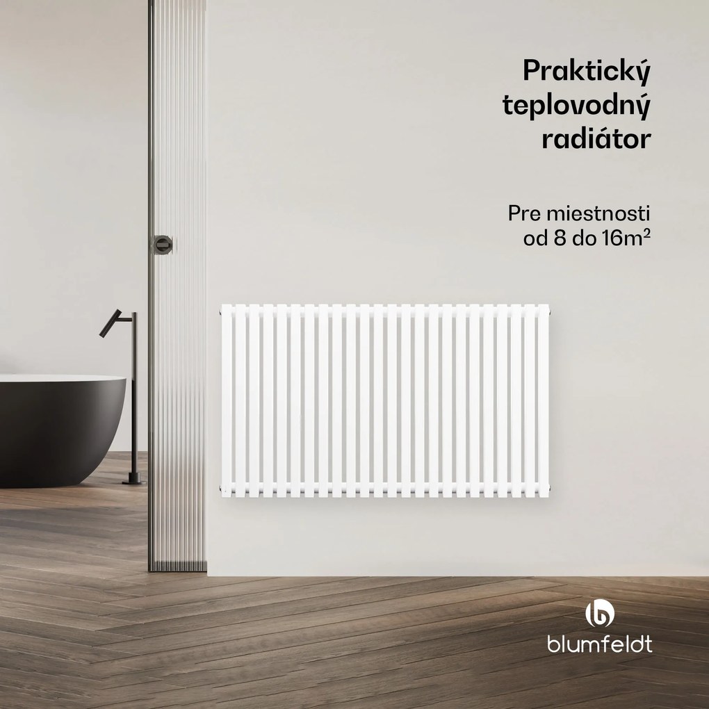 Blumfeldt Delgado radiátor | Moderný dizajn | 63 x 100 cm | 891 W | Stredové pripojenie