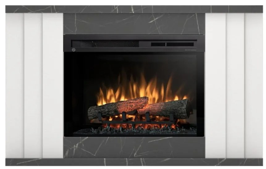 Elektrický krb Paria 26 biely/čierny mramor