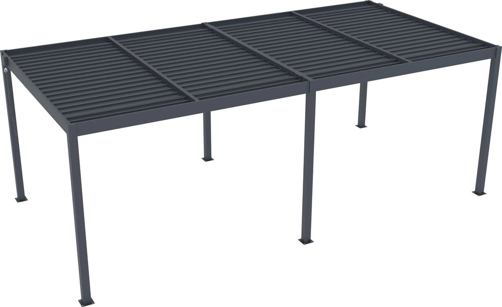 Hliníková bioklimatická pergola s lamelami BestBerg BBP-18G / 600 × 304 × 218 cm / sivá