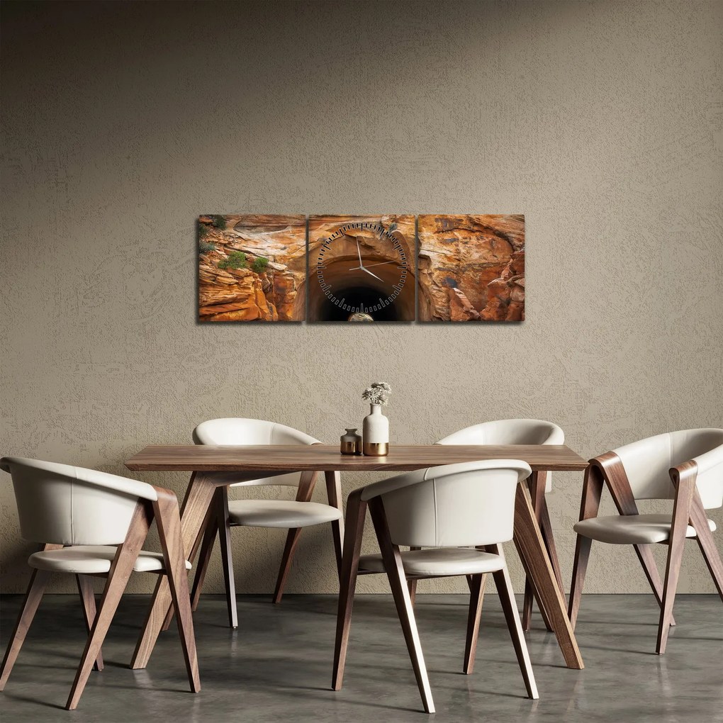 Obraz - tunel v skale (s hodinami) (90x30 cm)