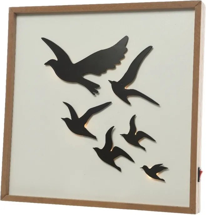 LED obraz Birds, 30 x 30 cm