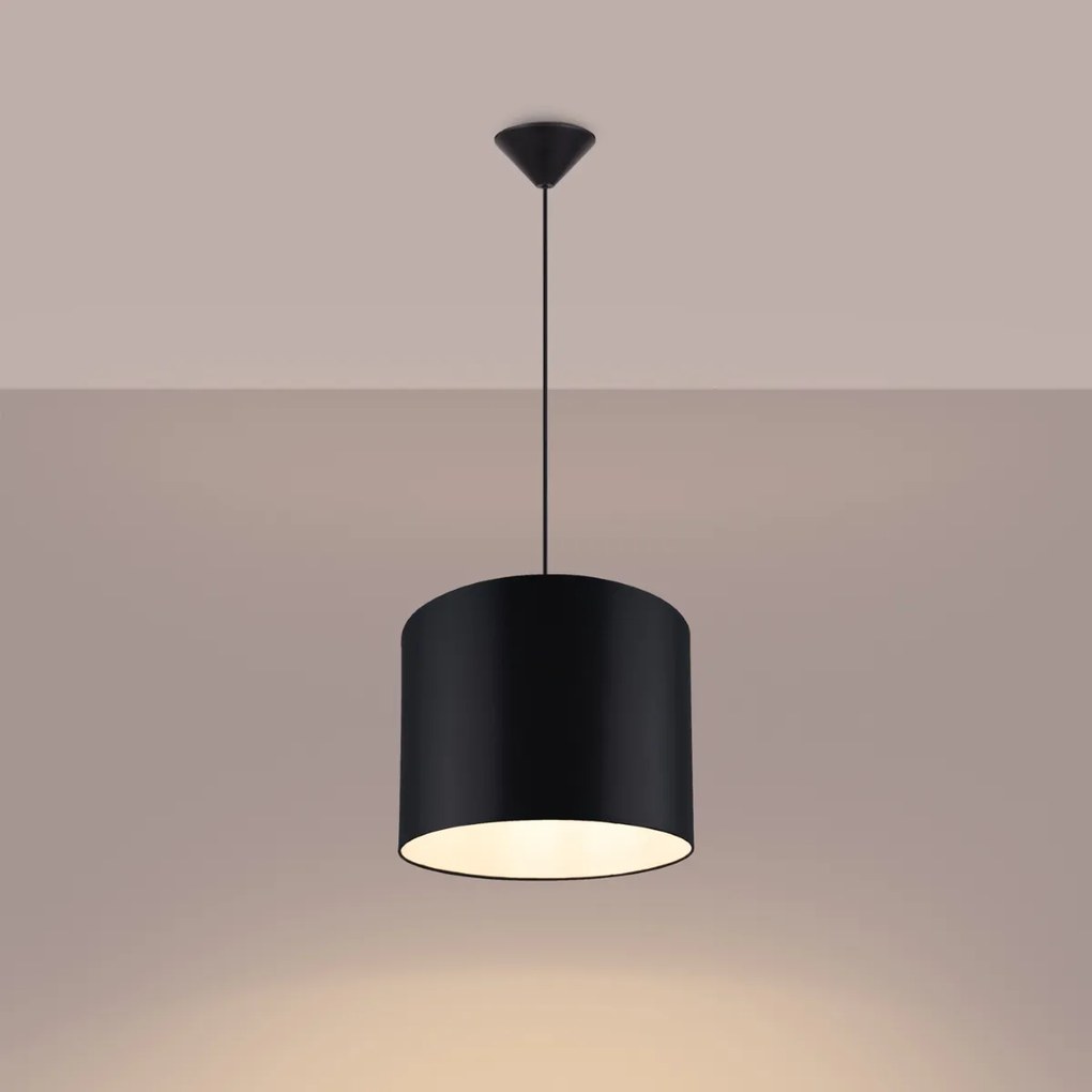 Závesné svietidlo Nova, 1x čierne textilné tienidlo, (fi 30 cm)