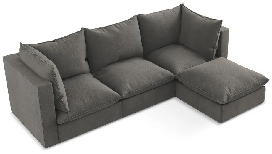 Tmavosivá rohová pohovka (pravý roh/s leňoškou) Manao – Makamii