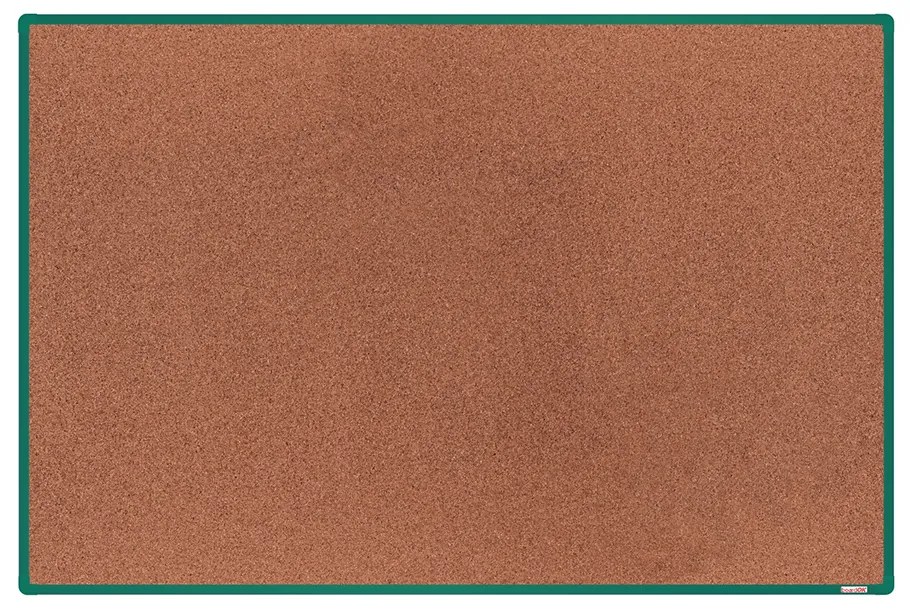 Korková nástenka boardOK v hliníkovom ráme, 1800 x 1200 mm, zelený rám