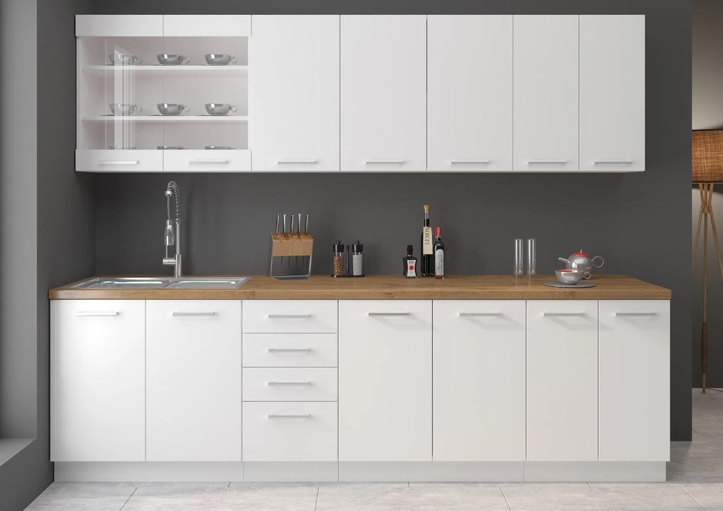 Moderná kuchyňa Eko 260 cm - biely mat