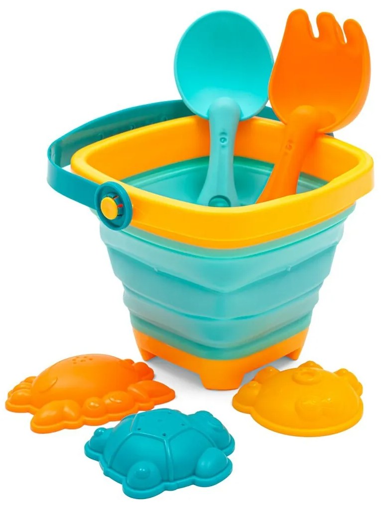 Baby Mix Skladacie vedierko s hračkami na piesok a do vody, 5 ks