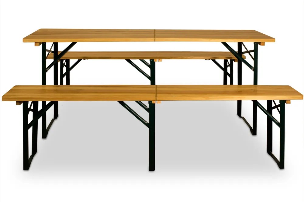 Pivný set MAXI stôl 220cm + 2 lavice, hnedý