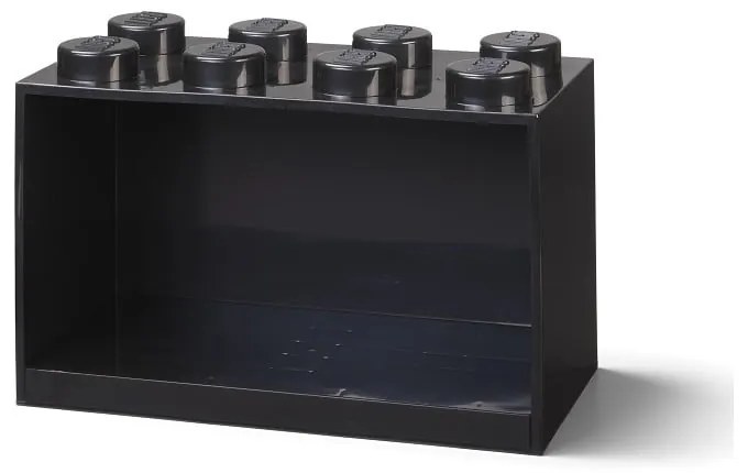 Detská čierna nástenná polica LEGO® Brick 8