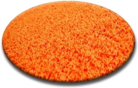 3kraft Guľatý koberec SHAGGY HIZA 5 cm oranžový