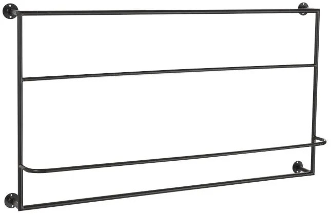 Čierny nástenný vešiak na uteráky - 93 * 16 * 53 cm