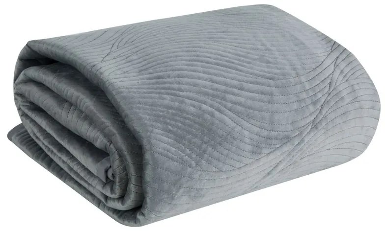 Dekorstudio Zamatový prehoz na posteľ NKL-05 v striebornej farbe Rozmer prehozu (šírka x dĺžka): 170x210cm