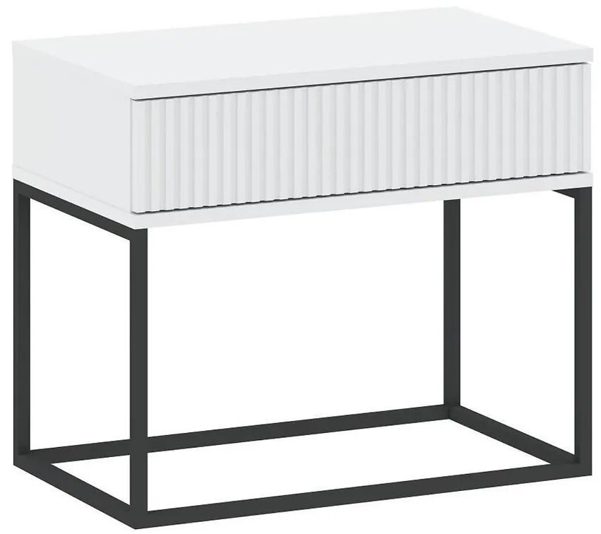 Nočný stolík 1S nízky-60 bez rukovätí biela