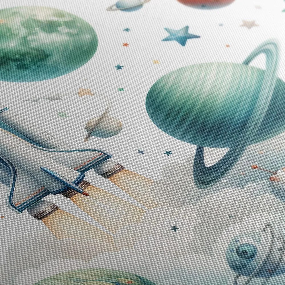 Obraz raketa medzi planétami