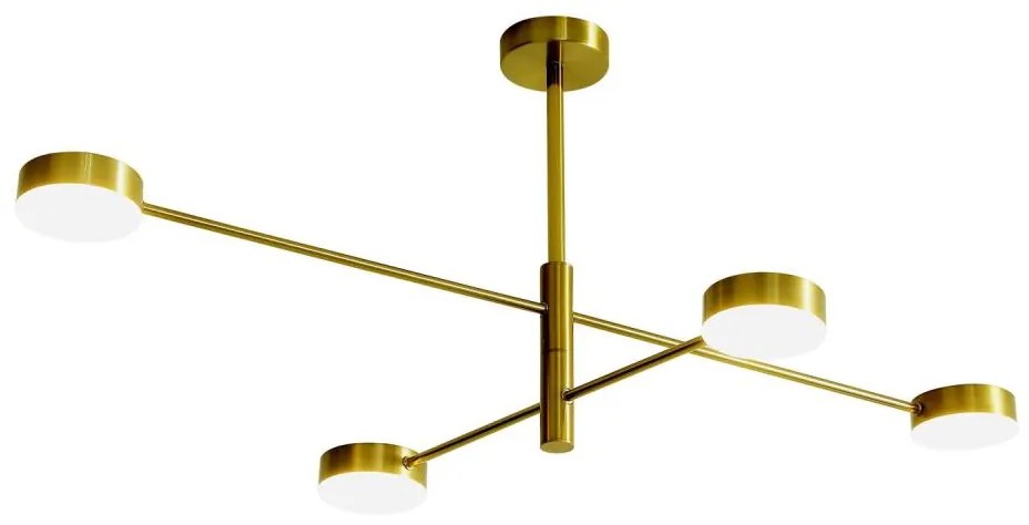 LED Luster na tyči 4xLED/12W/230V 4000K zlatá