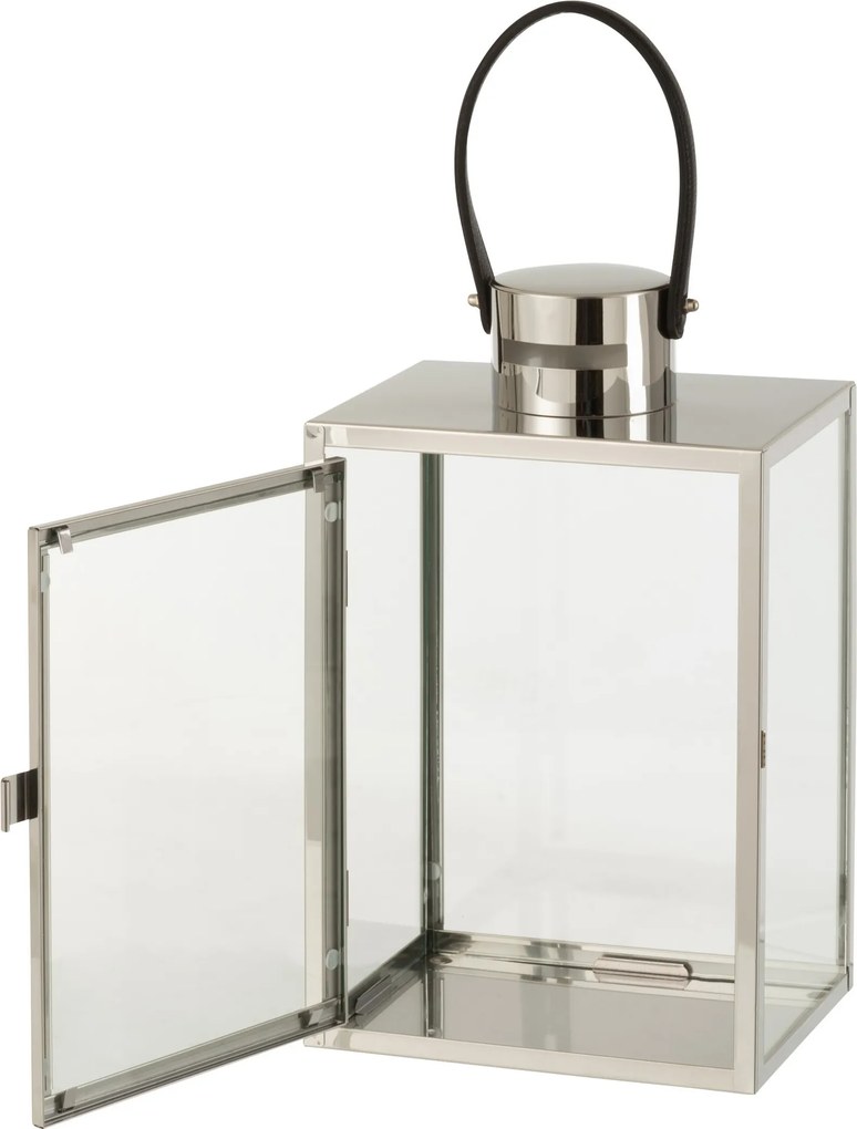 Strieborný kovový lampáš Recin - 21*15*43cm