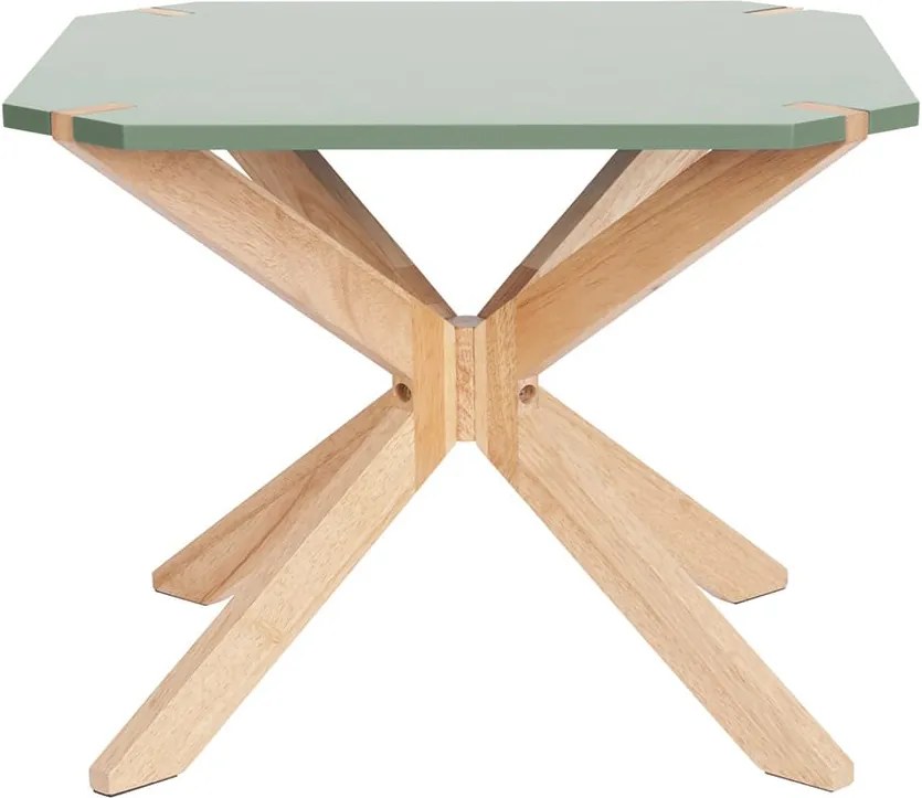 LEITMOTIV Konferenčný stolík Mister X Rubber Wood Mdf Top zelená 60 × 60 × 40 cm