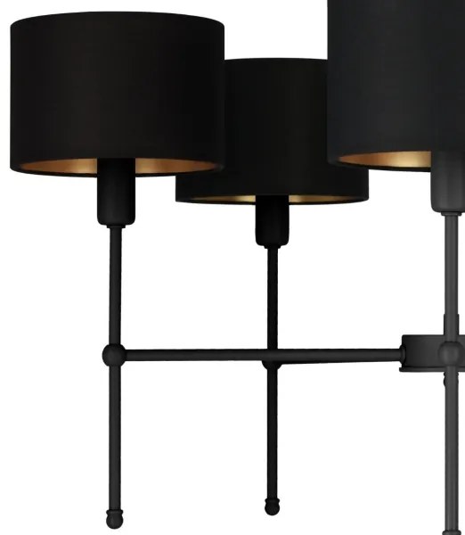 Luster na tyči MADELA 5xE14/40W/230V čierna