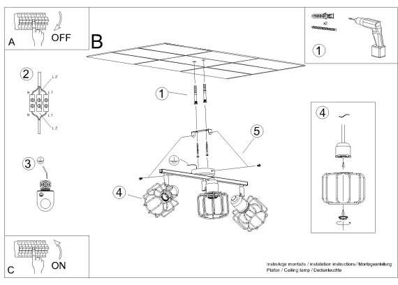 Sollux SL.1113 - Bodové svietidlo BELUCI 3xE14/40W/230V biela