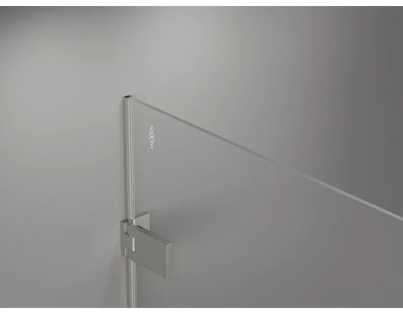 Mexen Lunar-B, výklopný sprchový kút ľavý 100 x 100 cm, 8mm číre sklo, oceľový profil, 832-100-100-97-00-L