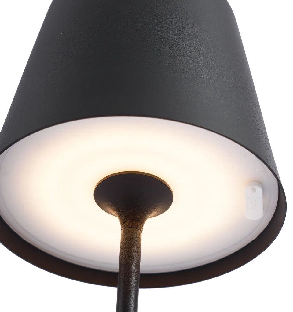 Moderná stolná lampa čierna 37 cm vrátane LED stmievateľná IP54 nabíjateľná - Topi