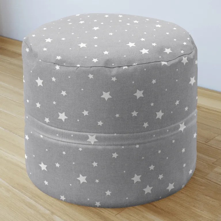 Goldea bavlnený sedacie bobek 50x40cm - vzor biele hviezdičky na sivom 50 x 40 cm