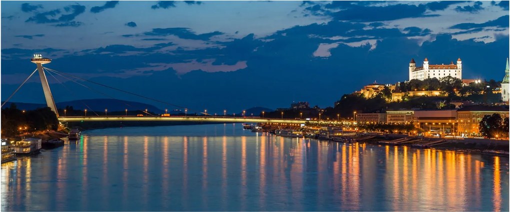 Obraz Bratislavy s hradom (120x50 cm)