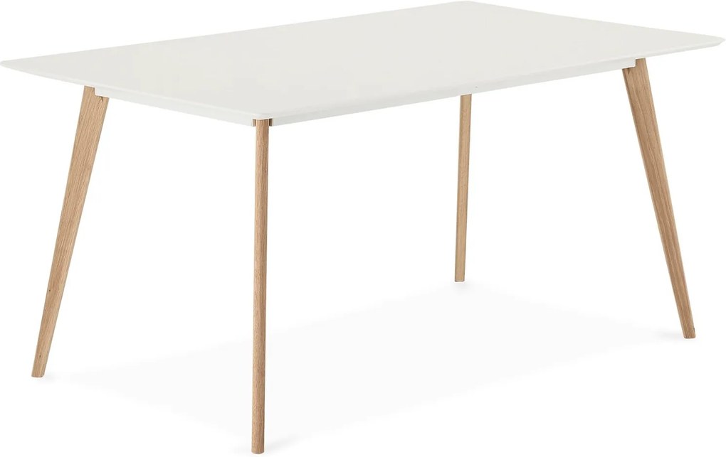 Dizajnový jedálenský stôl Aaden, biela / dub