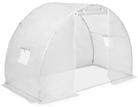 vidaXL Skleník s oceľovými základmi 4,5 m² 300x150x200 cm-