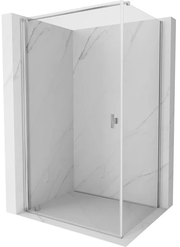 Mexen Mist-B, 1-krídlový výklopný sprchový kút 100 x 75 cm, číre sklo, chrómový profil, 8A2T-100-075-01-00