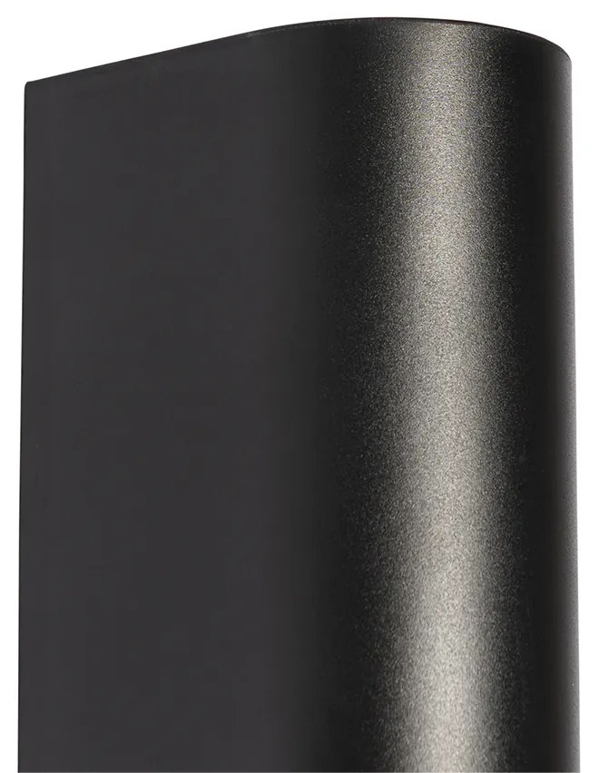 Moderná vonkajšia nástenná lampa čierna plastová oválna 2-svetlá - Baleno