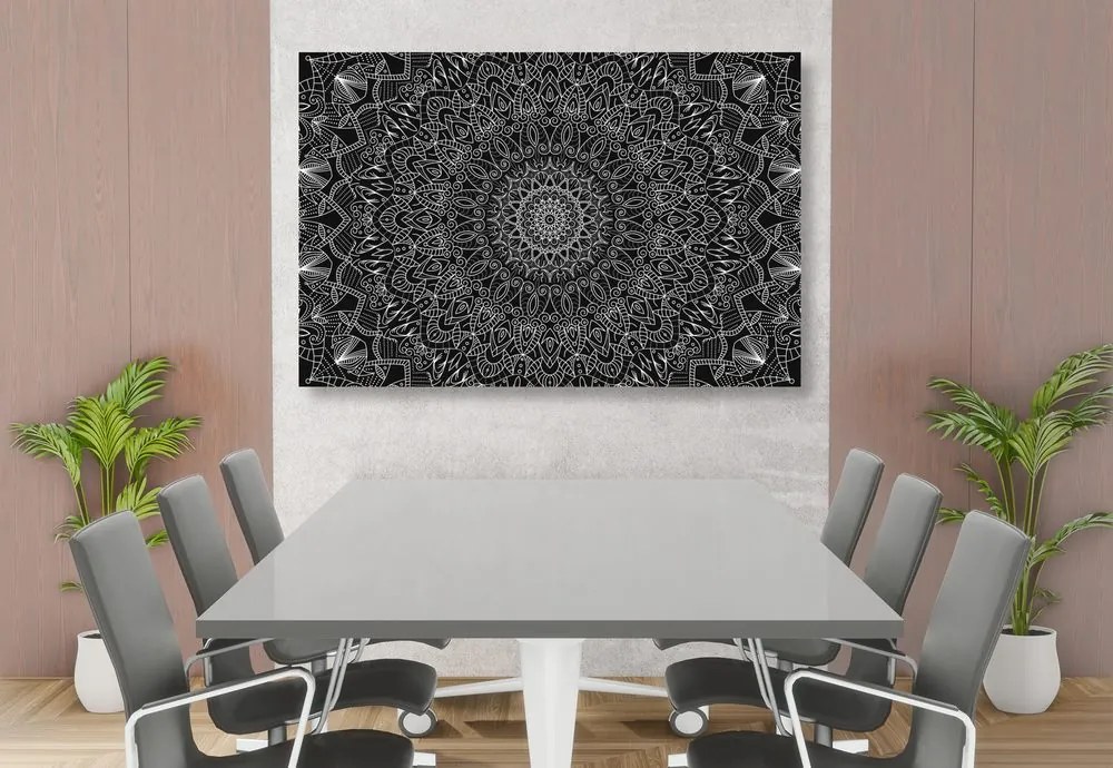 Obraz detailná ozdobná Mandala v čiernobielom prevedení Varianta: 120x80