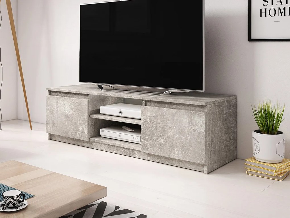 TV stolík Ziziko, Farby: dub sonoma / dub sonoma + biela, Osvetlenie: osvetlenie LED biele