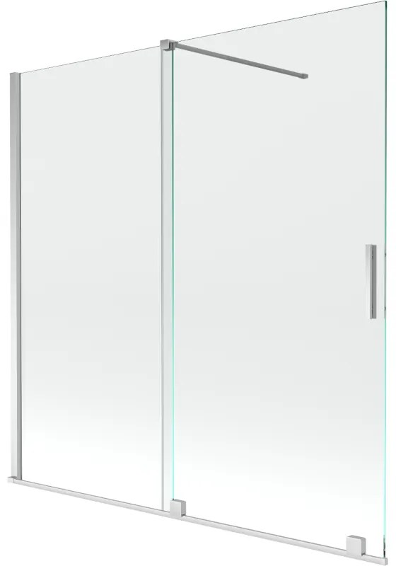 Mexen Velar, 2-krídlová posuvná vaňová zástena 160 x 150 cm, 8mm číre sklo, chrómový profil, 896-160-000-01-01