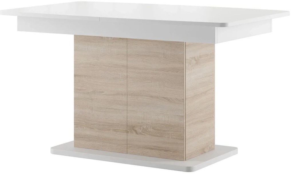 Jedálenský rozkladací stôl Star 03 s úložným priestorom 140/210 cm dub Sonoma/biely