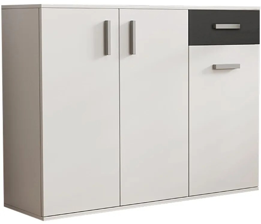 Komoda Justus 07 White/ Black Gloss