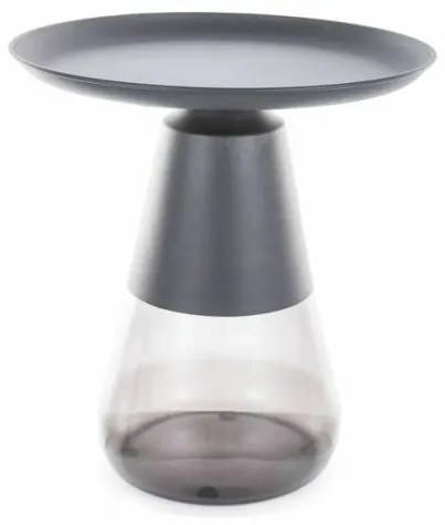 Odkládací stolek Tiffany 50 cm čirý/černý mat