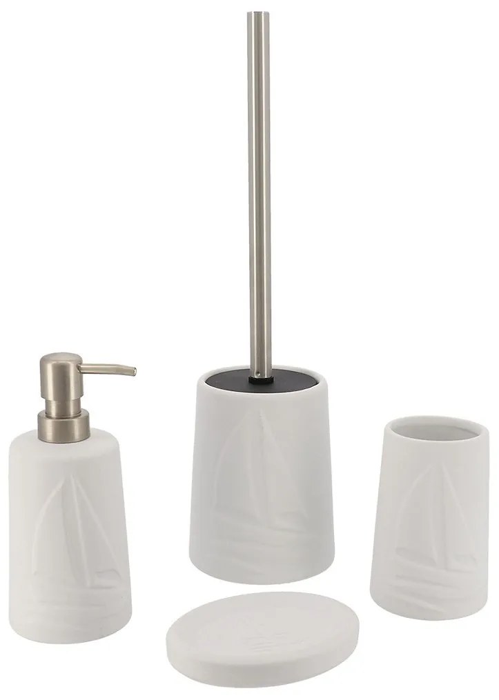 WC kefa Manureva, biela/s prvkami vo farbe nerez