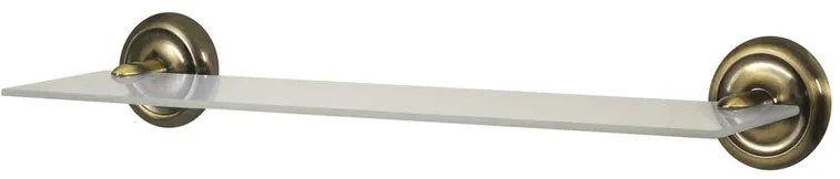 BISK Erga Deco, sklenená polička na kozmetiku 505 mm, antická mosadz, ERG-00401