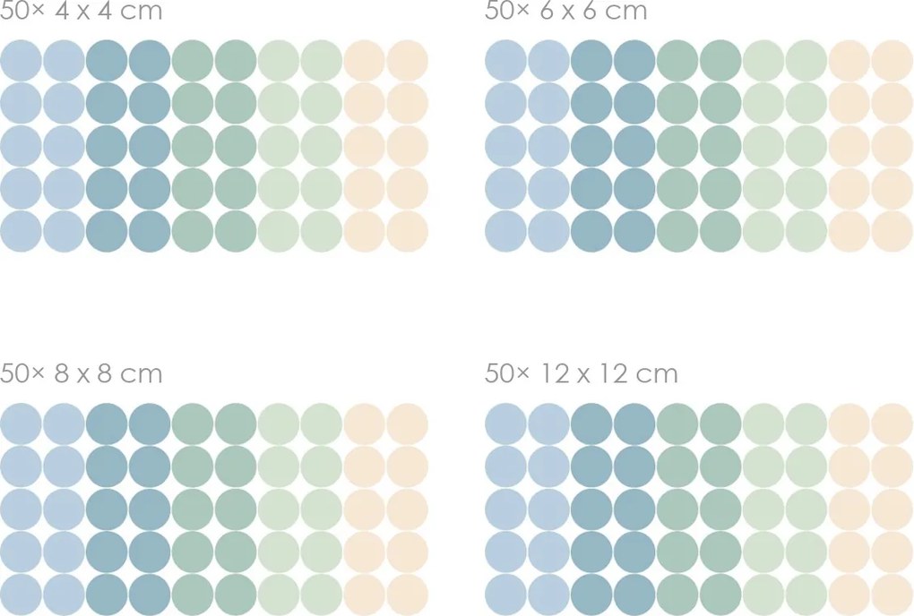 Bodky nordic textilní prelepiteľné nálepky na stenu 50 ks 4x4 cm
