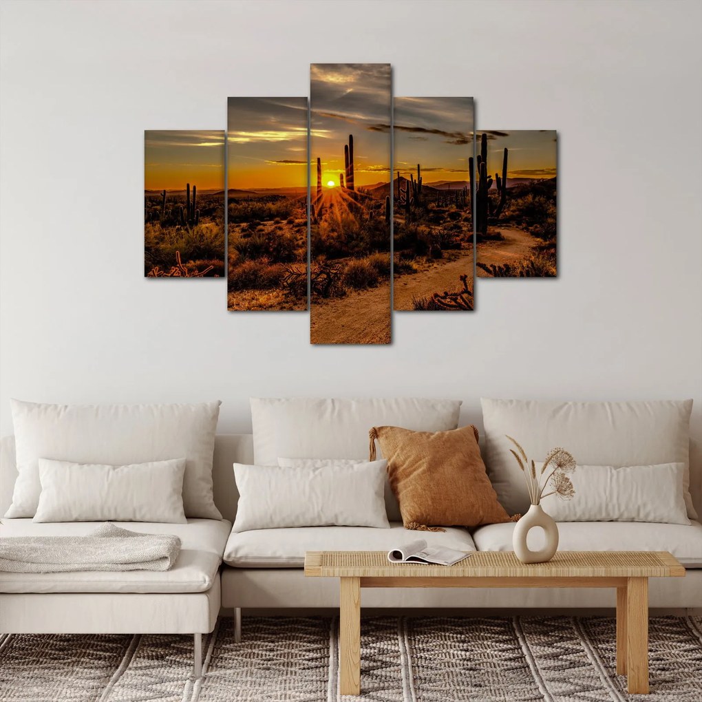 Obraz - Koniec dňa v arizonskej púšti (150x105 cm)