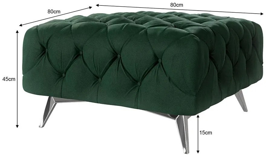 Tmavozelená zamatová podnožka Chelsea – Ropez