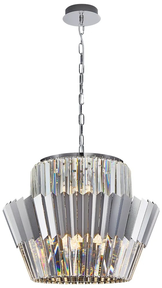 Luster Donna, 1x krištáľové/chrómové kovové tienidlo, (fi 55cm), ch