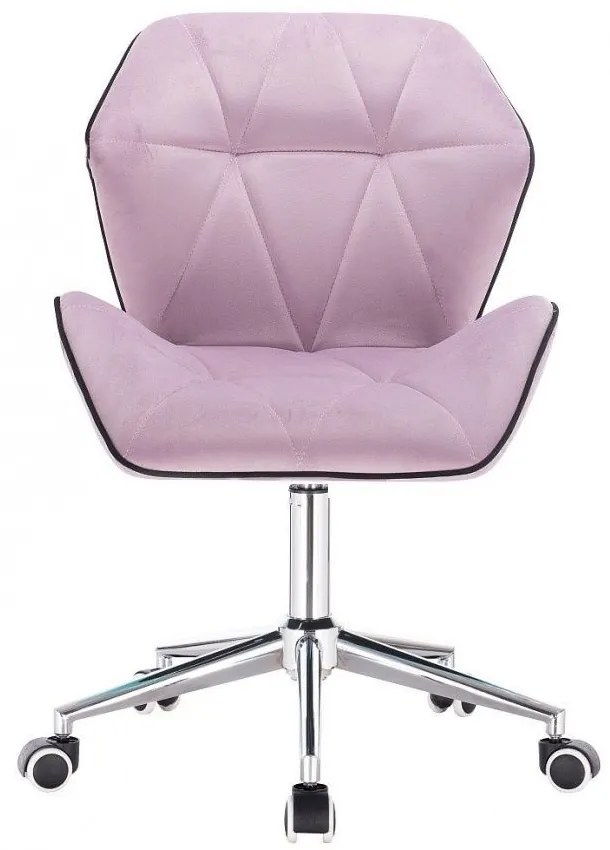 LuxuryForm DESIGN Stolička MILANO MAX VELUR na striebornej podstave s kolieskami - levanduľa