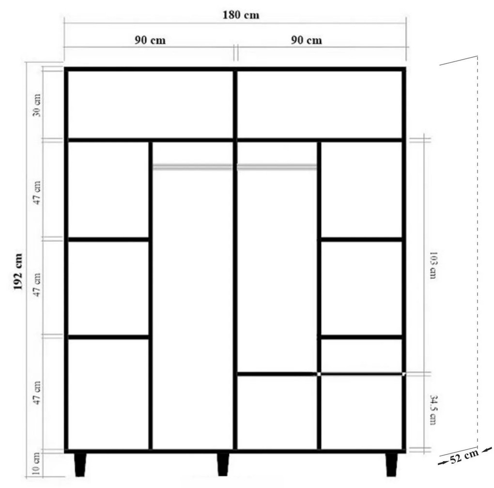 Šatní skříň Imaj 180 cm dub sonoma