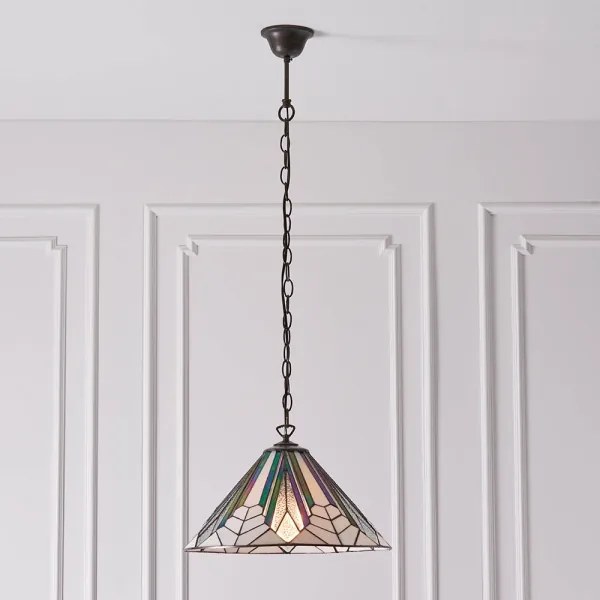 Endon 63937 - Luster na reťazi Tiffany ASTORIA 1xE27/60W/230V pr. 40 cm
