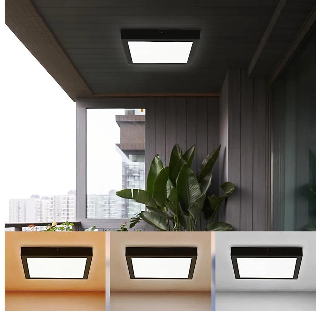 Brilagi - LED Kúpeľňové svietidlo FRAME LED/24W/230V 3000/4000/6000K IP44 čierna