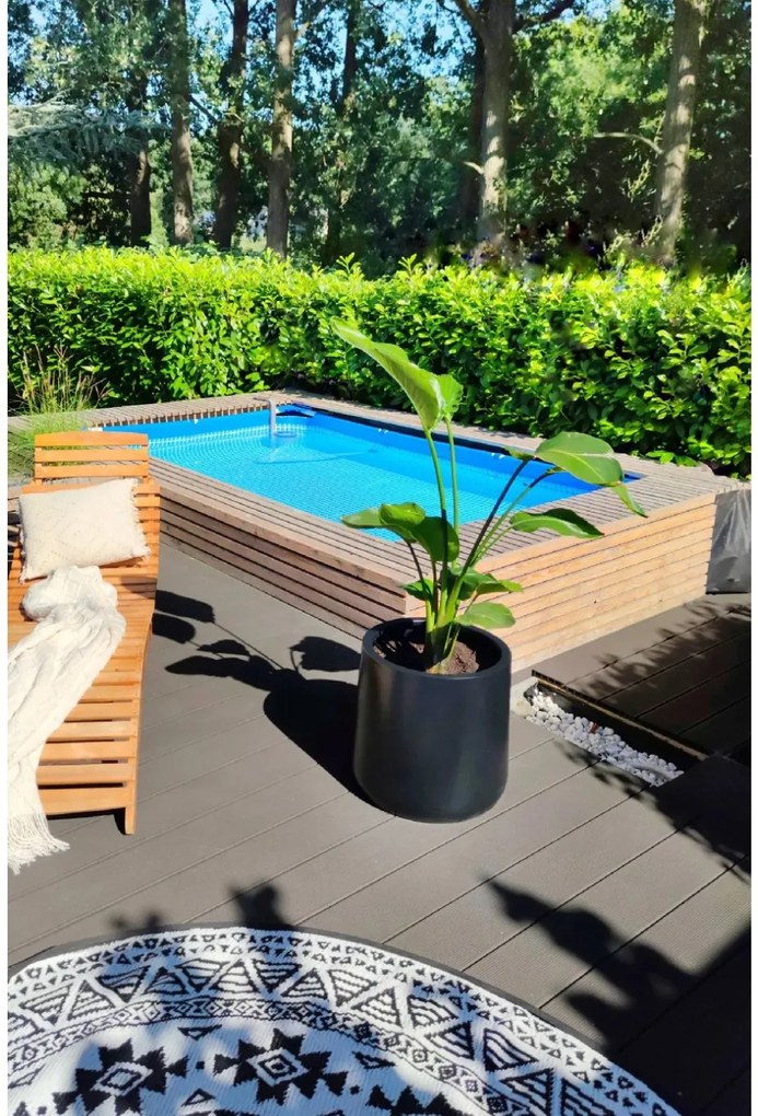 Kvetináč VEKRA, sklolaminát, výška 50 cm, čierna