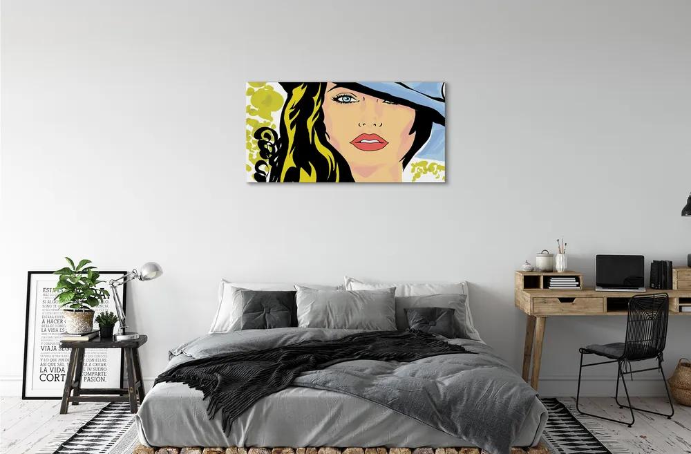 Obraz canvas žena klobúk 120x60 cm