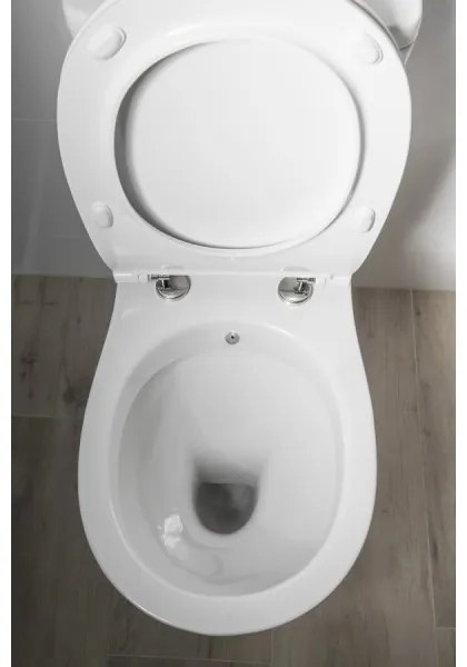 Sapho - WC kombi s bidetovou sprškou, zadné odpadové pripojenie, keramika/biela